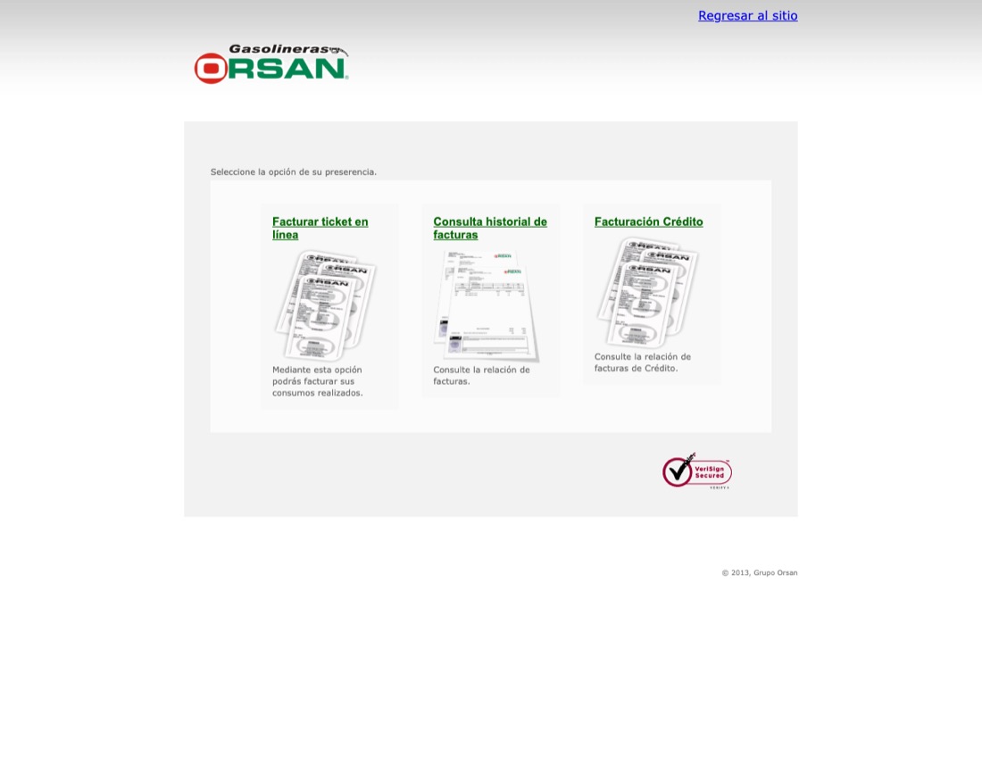 Portal de facturación de Orsan